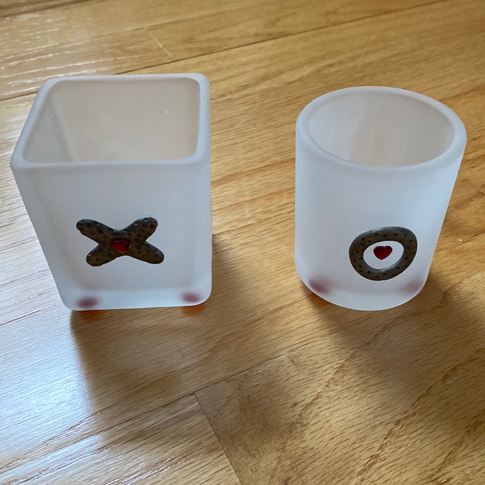 2 Partylite Holiday Votive candle holders